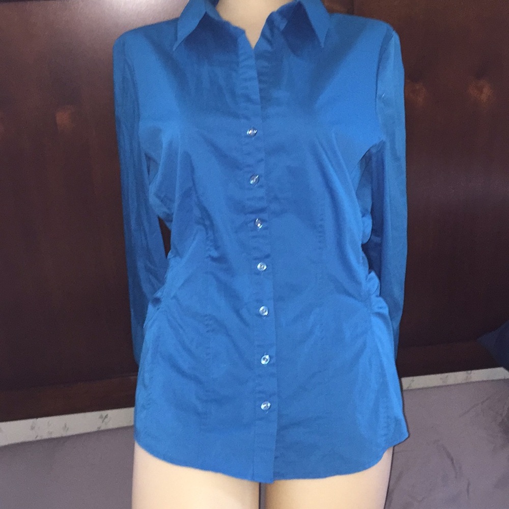 NYCO Blue button down 3/4 sleeve Sz. M
